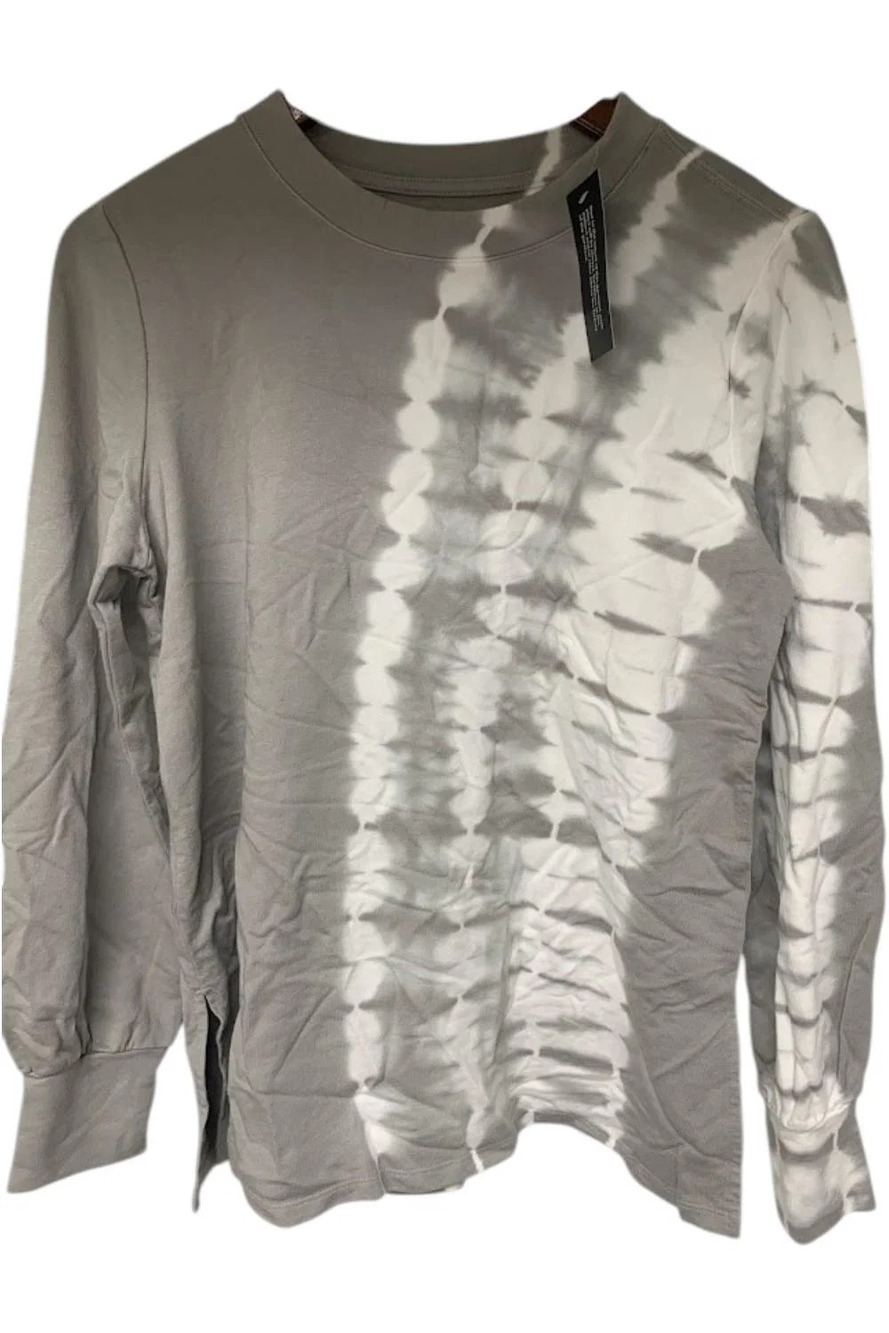 AnyBody Women's French Terry Tie Dye Sweatshirt Light Grey - Regular